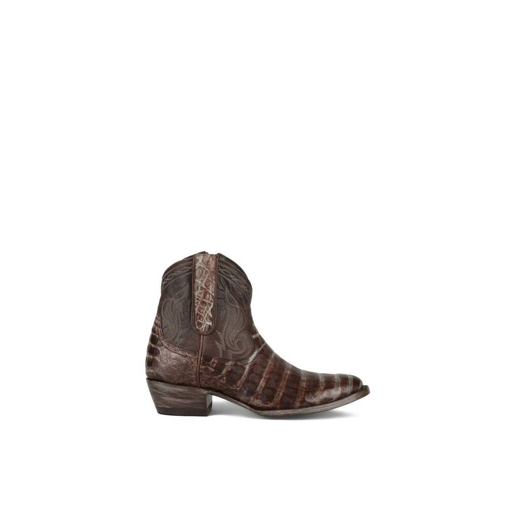 NEW ALLENS BOOTS women's sierra caiman cowboy boots in brown/turquoise